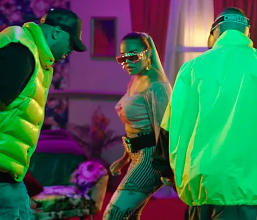 karol G se divierte con J Balvin y Nicky Jam en el video del remix de Mi Cama.